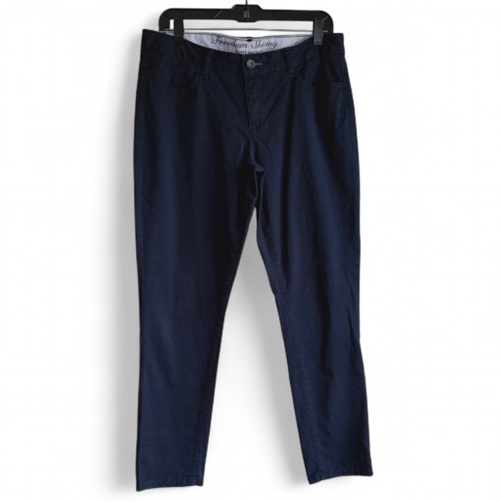 Tommy Hilfiger Women's Navy Blue Freedom Cotton Skinny Pants Size 12